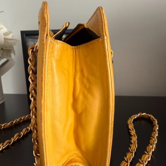 Authentic Chanel Quilted Leather Shoulder Bag – Mustard Yellow - Picture 7 of 16